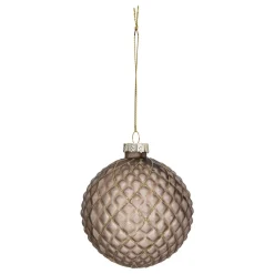 BOULE DE NOEL VERRE MARRON X3 PIECES 8CM