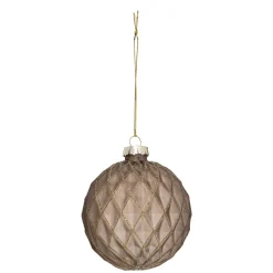 BOULE DE NOEL VERRE MARRON X3 PIECES 8CM
