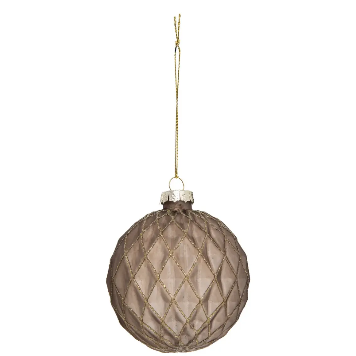 BOULE DE NOEL VERRE MARRON X3 PIECES 8CM