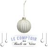 BOULE DE NOEL VERRE STRIE OR 7CM
