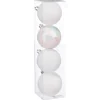 BOULE DE NOEL X4 PIECES BLANC 8CM