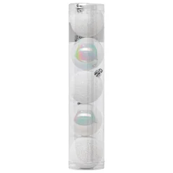 BOULE DE NOEL X5 PIECES BLANC 5CM