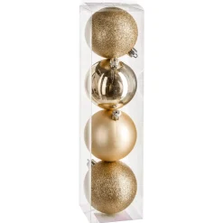 BOULE DE NOEL X4 PIECES OR 8CM