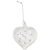 BOULE EN VERRE ARGENTEE IRISEE FORME COEUR 8CM