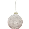 BOULE EN VERRE ROSE GOLD TEXTURISE 8CM