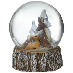 BOULE NEIGE BICHE FAON 8CM