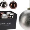 BOULE NOEL D.14CM AMBRE ARGENT