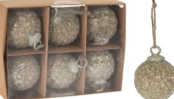 BOULE NOEL D.8CM PERLES ARGENT