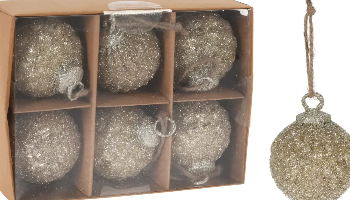 BOULE NOEL D.8CM PERLES ARGENT