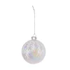 BOULE NOEL VERRE REFLET DECO ARGENTE D.8CM