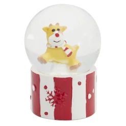 BOULES A NEIGE LUTIN PERE NOEL OU RENNE 4.5CM