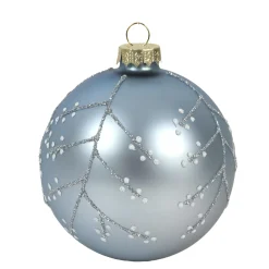 BOULE VERRE BLEUE BRANCHES COTON
