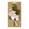 BOUQUET DE COTON CERISIER ET BUIS SUR CARTE ROSE