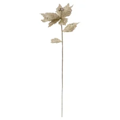 BRANCHE POINSETTIA DORE PAILLETTE 75CM