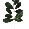 BRANCHE VELOURS 10 FEUILLES H.65CM EMERAUDE ET VERT JAUNE