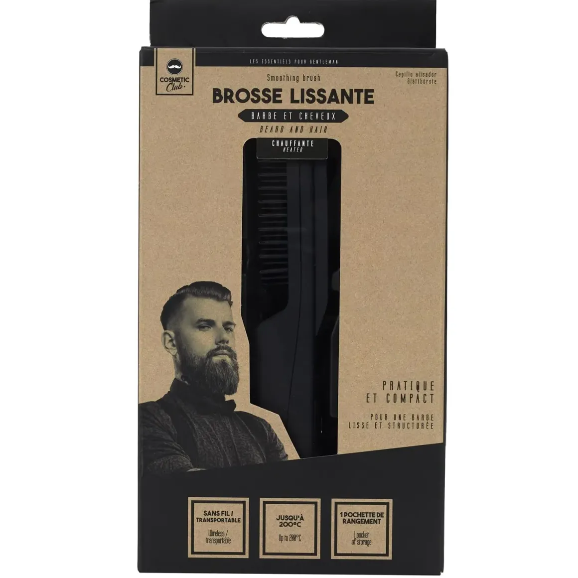 BROSSE LISSANTE USB BARBE ET CHEVEUX