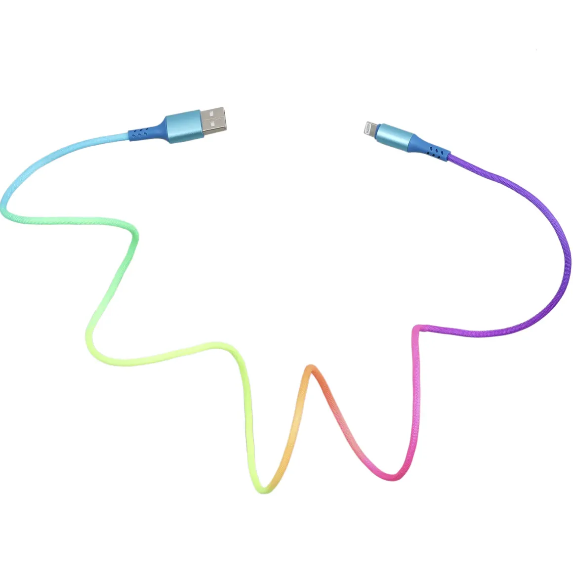 CABLE CHARGE 2A ET SYNCRO IPHONE ARC EN CIEL