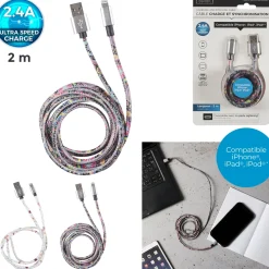 CABLE CHARGE ET SYNCHRONISATION IMPRIME LIGHTNING 3A 1M