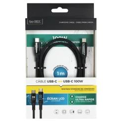CABLE DE CHARGE C TO C WATTMETRE 100W