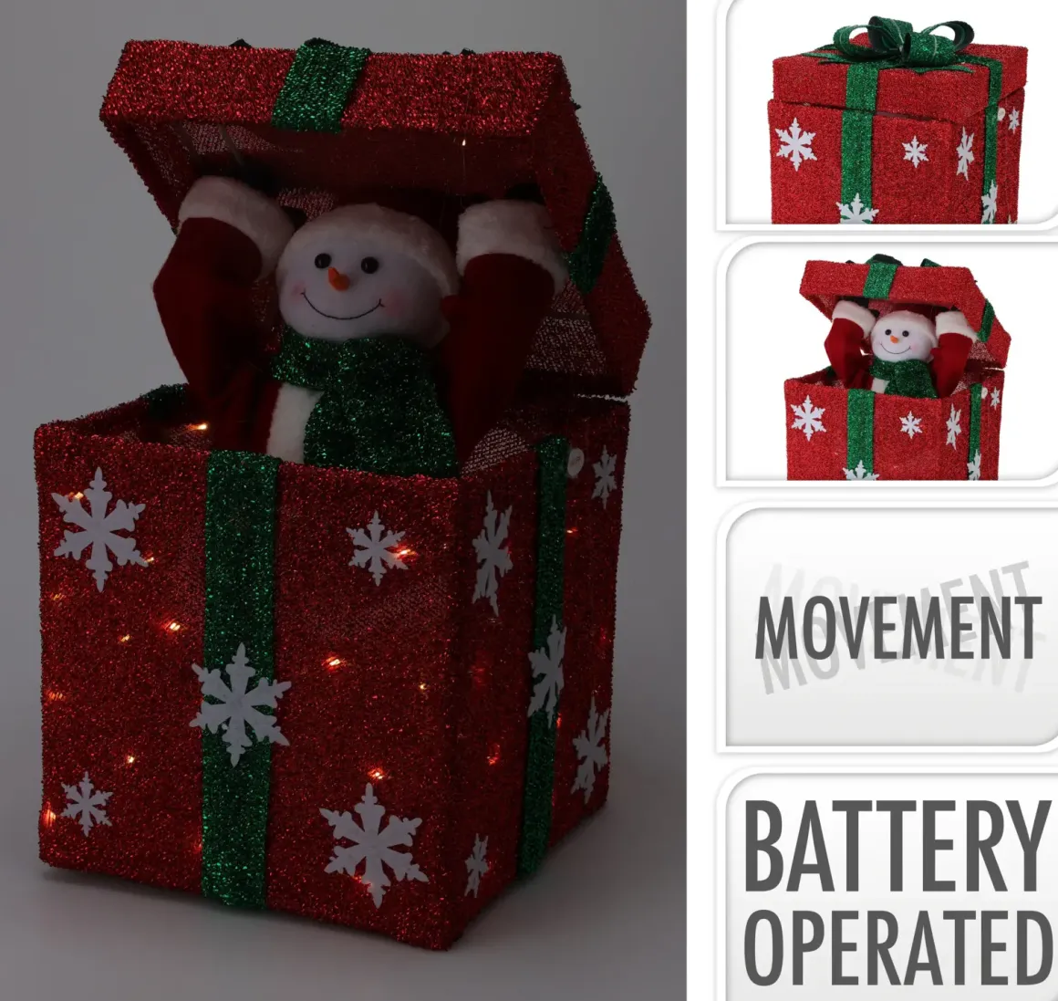CADEAU LUMINEUX ET ANIME ROUGE PERE NOEL LED
