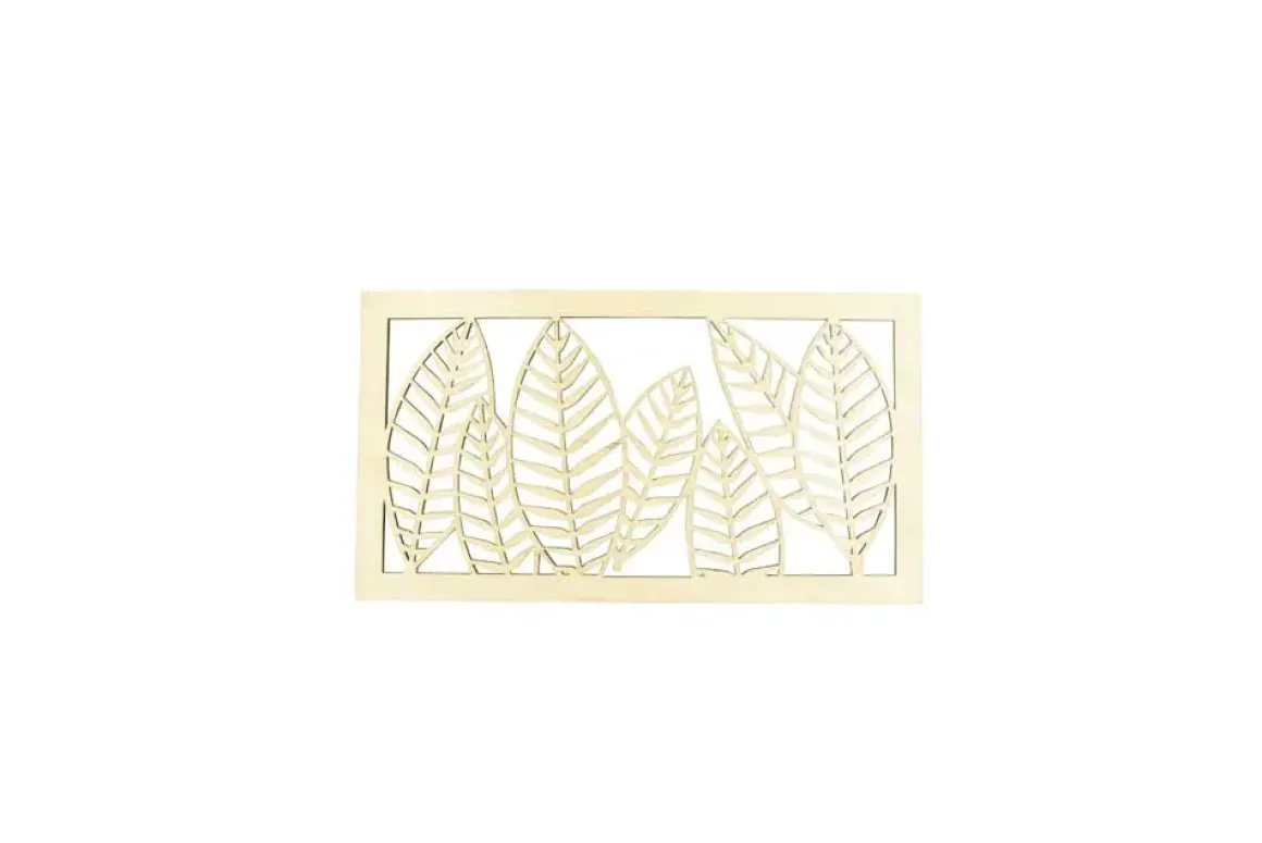 CADRE EN BOIS DECOUPE DECO FEUILLAGE 40 X 22 X 0.45CM