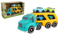 CAMION REMORQUE 33CM AVEC 4 VOITURES 9CM