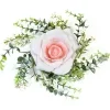 CENTRE DE TABLE ROSE ET FEUILLAGE ROSE
