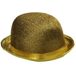 CHAPEAU MELON PAILLETE OR UN