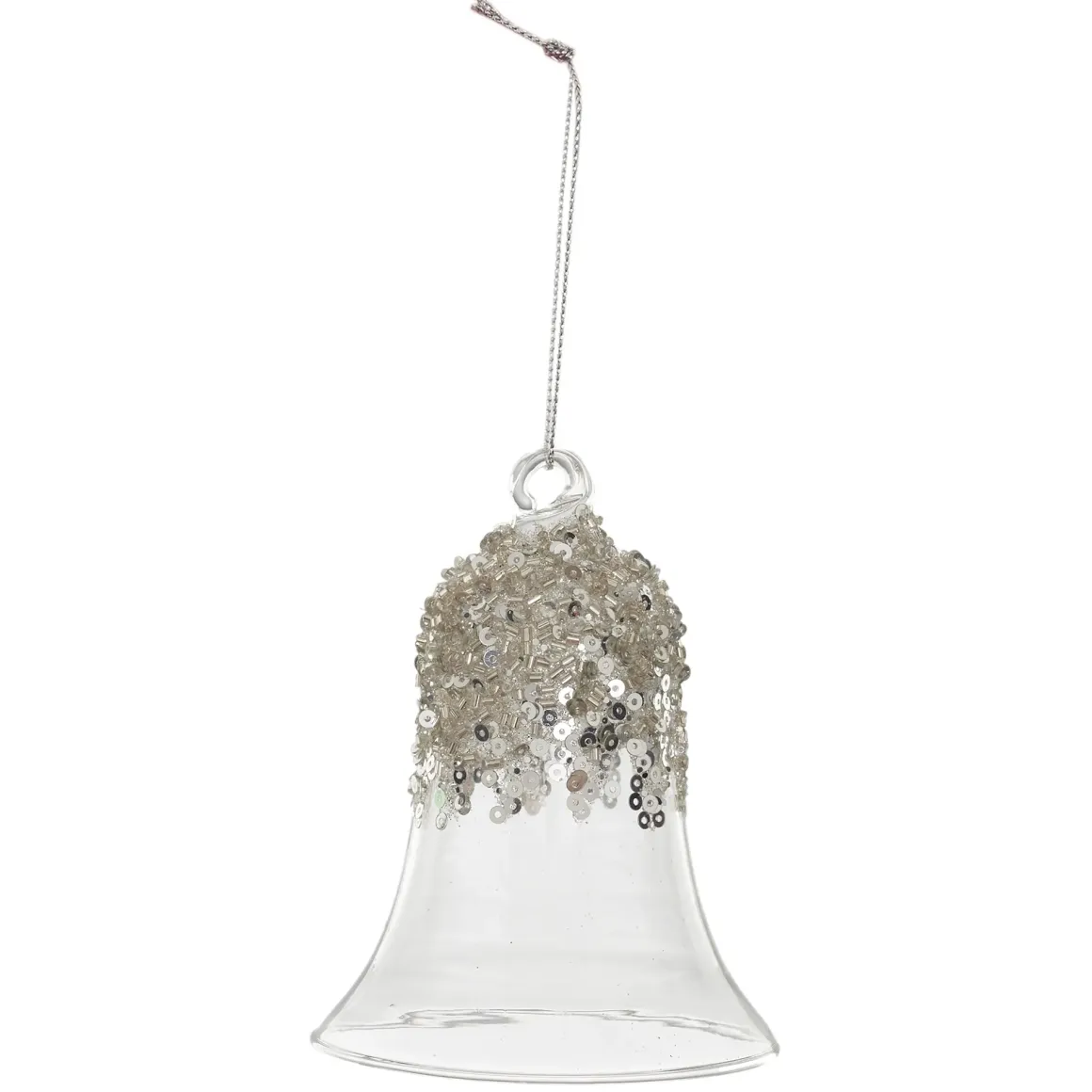 CLOCHE EN VERRE AVEC PAILLETTES 10CM