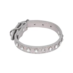 COLLIER FANTAISIE STRASS 35CM GRIS