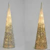 CONE LED 14X14X50CM ARGENT CHAMPAGNE
