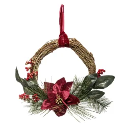 COURONNE POINSETTIA D.38CM