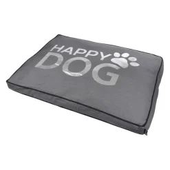 COUSSIN RECTANGLE COLLECTION HAPPY DOG 80X60X8CM GRIS