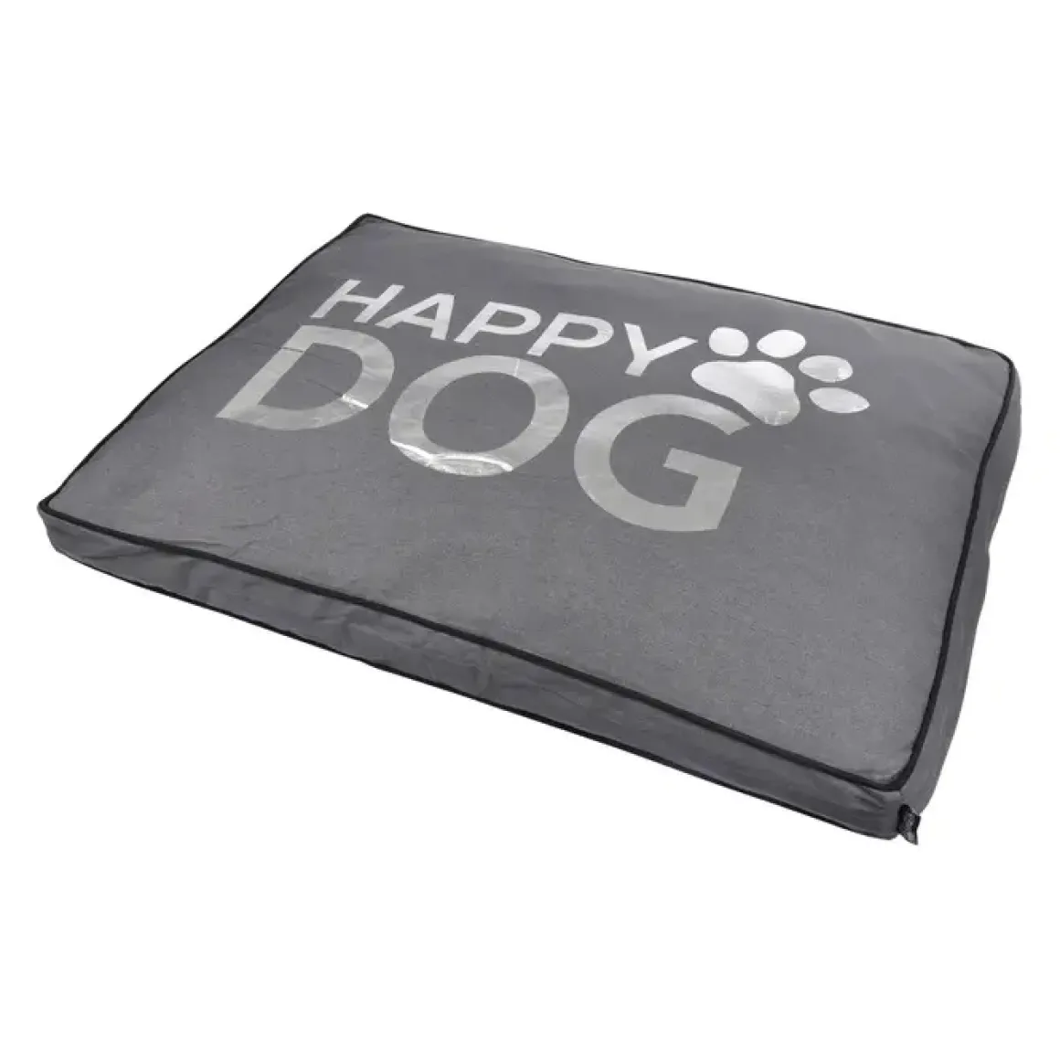 COUSSIN RECTANGLE COLLECTION HAPPY DOG 80X60X8CM GRIS