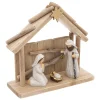 CRECHE DE NOEL SCULPTEE 3 SANTONS 20X19CM