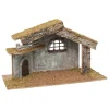 CRECHE DE NOEL VIDE BOIS RESINE H.30CM