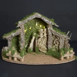 CRECHE DE NOEL VIDE 5 LED H.22.5CM