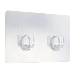 CROCHET ADHESIF DOUBLE RECTANGULAIRE SILVER