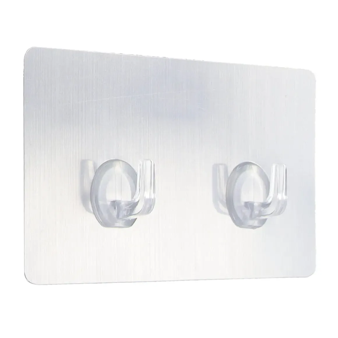 CROCHET ADHESIF DOUBLE RECTANGULAIRE SILVER