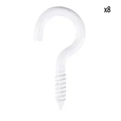 CROCHET A VIS ACIER PLASTIFIE BLANC 3.5X40MM 8PCS