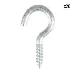 CROCHET A VIS ACIER ZINGUE 2.5X25MM 20PCS