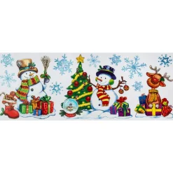 DECO VITRE BANDEROLE PAILLETTE NOEL 60CM
