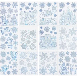 DECO VITRE PAILLETTEE BLEU 30X42CM