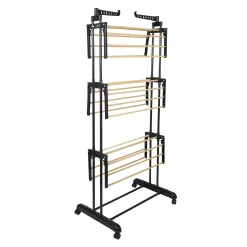 ETENDOIR EFFET BOIS 3 ETAGES 73X64X173CM