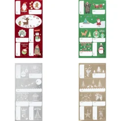 ETIQUETTES AUTOCOLLANTES PAQUET CADEAU DECOREES 11X26.8CM