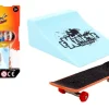 FINGER SKATE 9.5CM ET RAMPE TRUCK METAL
