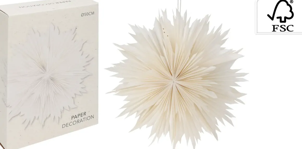 FLEUR ORIGAMI A SUSPENDRE BLANC