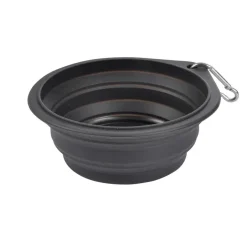 GAMELLE RETRACTABLE SILICONE MOUSQUETON 15CM ANTHRACITE