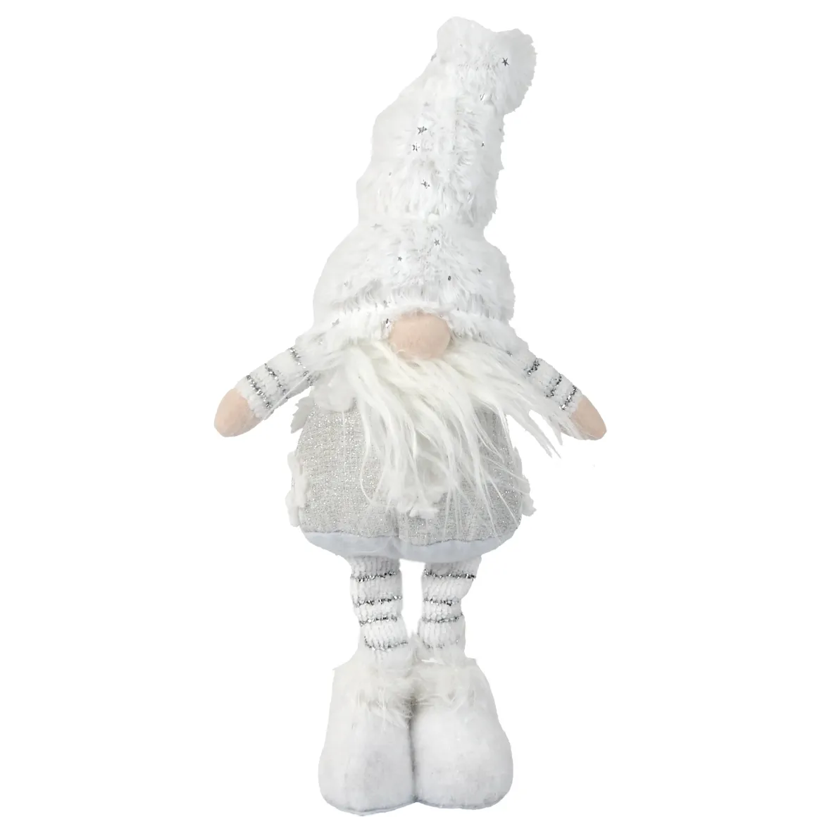 GNOME BLANC ARGENT DEBOUT 14X8X38CM