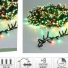 GUIRLANDE CLUSTER 400LED 8M ROUGE VERT BLANC CHAUD IP44